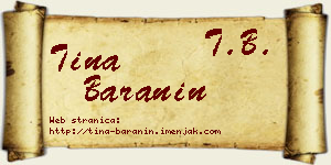 Tina Baranin vizit kartica